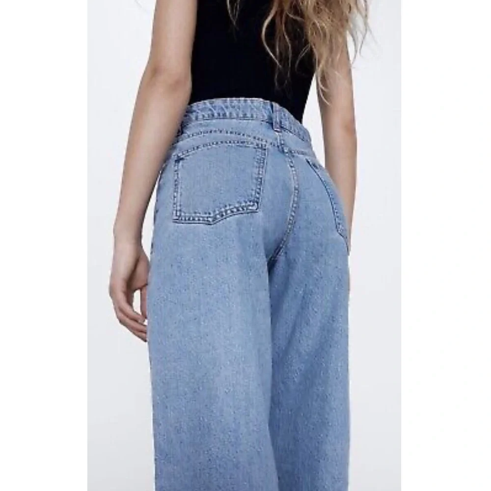 Zara Blue Wide-Leg Jeans - Picture 4 of 11